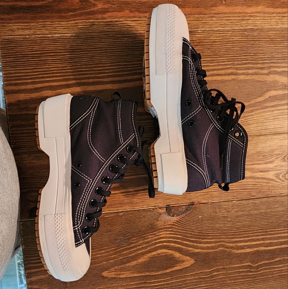 adidas Black and White High-Top Sneakers
